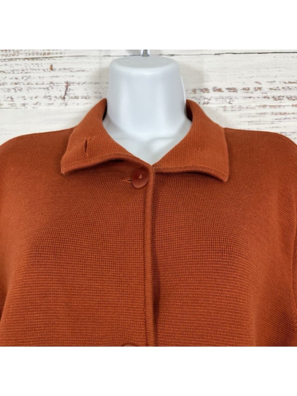 Talbots Orange Button Front Long Sleeve Cardigan Sweater - Picture 2 of 13
